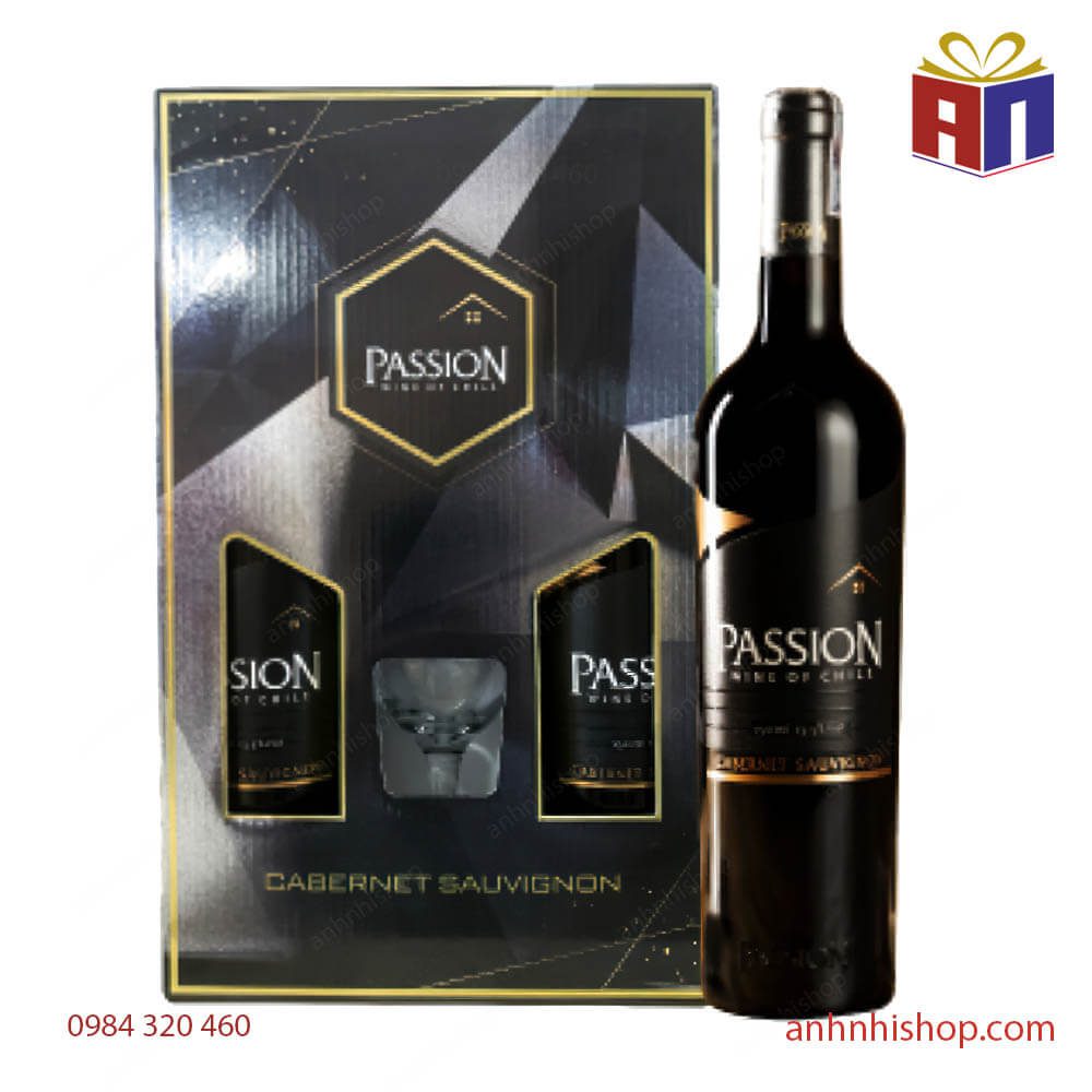 Hộp quà Passion hộp giấy (2chai + 1ly)