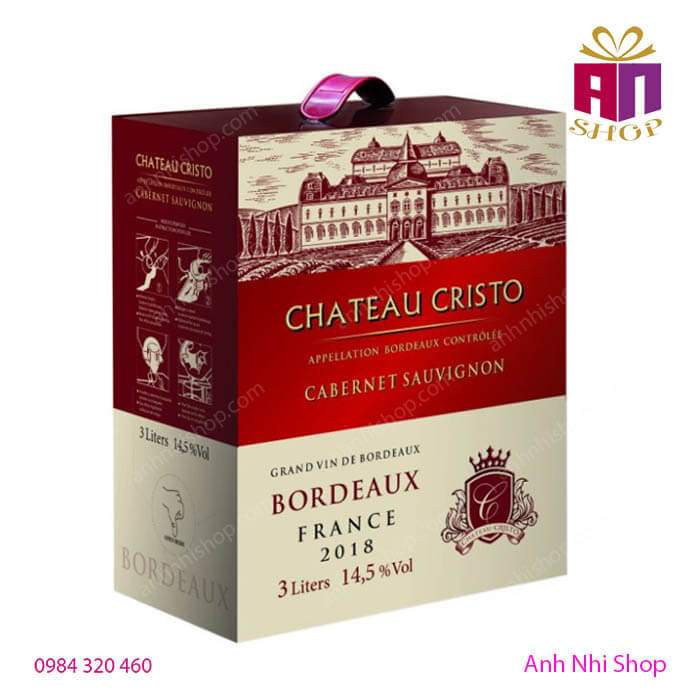 Rượu vang bịch Chateau Cristo CS 14.5% 3L
