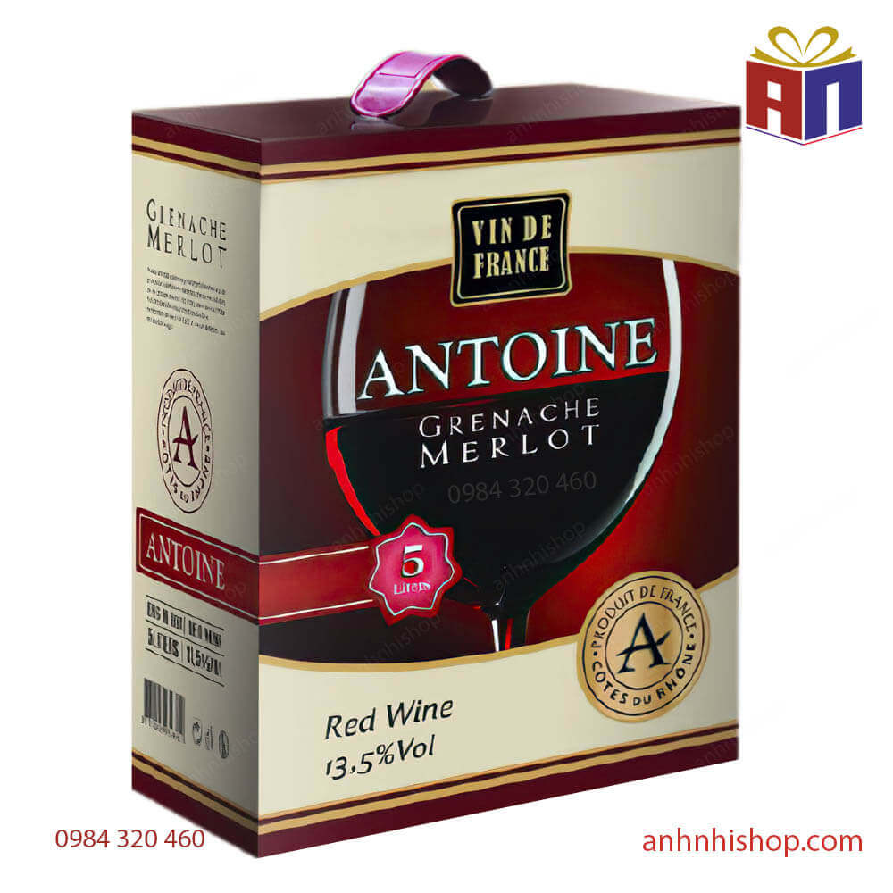 Rượu vang Antoine Merlot 13.5% Hộp 5L